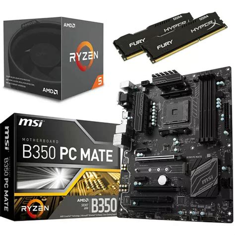 Kit d évo AMD Ryzen 5 1500X 3 5 GHz MSI B350 PC MATE 8 Go Kit d