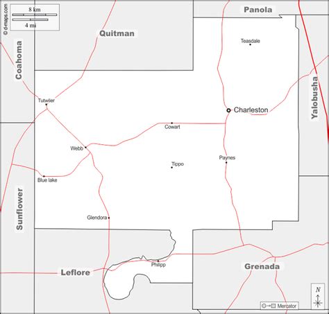 Tallahatchie County Kostenlose Karten Kostenlose Stumme Karte