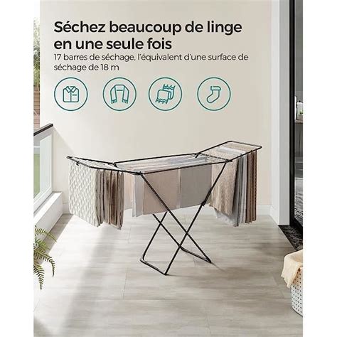 Tendoir Linge S Choir Pliable Avec Barres Support De S Chage Sur