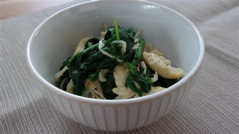 ほうれん草の煮浸し 油揚げのコクと干し海老の豊かな旨味 Hashiyasume