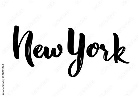 New York Hand Lettering Calligraphy Hand Drawn Brush Calligraphy City