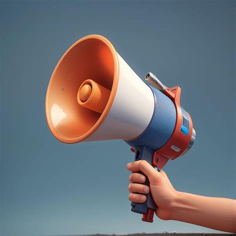 Premium Ai Image Cartoon Hand Holding Megaphone Loudspeaker 3d Render Illustration