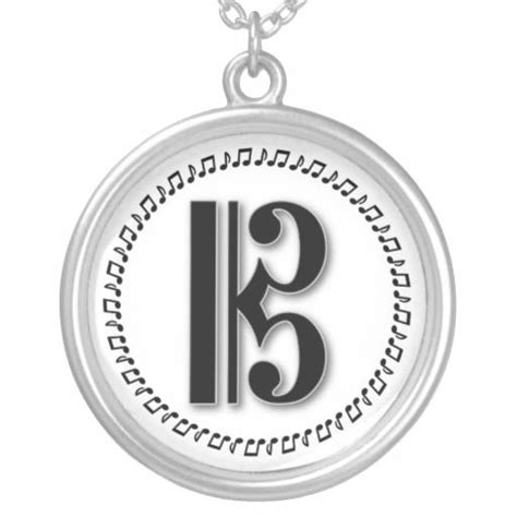 alto  tenor clef  note design  clef silver plated necklace zazzle