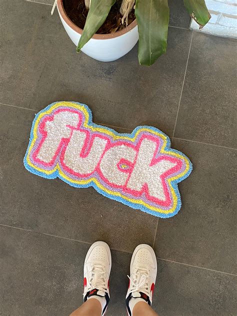 Fuck Colorful Tufted Rug Handmade Etsy