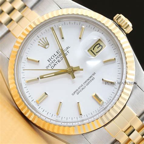 ROLEX MENS DATEJUST 18K YELLOW GOLD STAINLESS STEEL WATCH W ORIGINAL