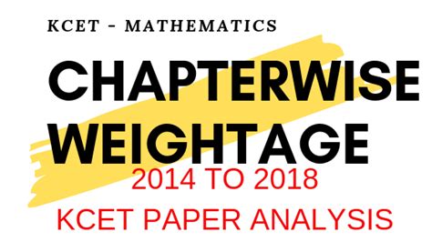 KCET Mathematics Chapterwise Weightage Perfect Analysis From 2014 To