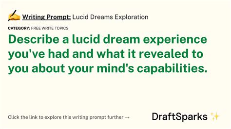 Writing Prompt Lucid Dreams Exploration • Draftsparks