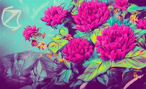 Flowers Retrowave Epic Art Trending On Art Station Stable Diffusion