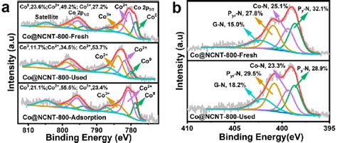 XPS Spectra Of A Co 2p And B N 1s Of Co NCNT 800 Before And After