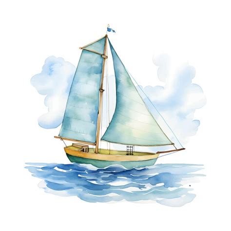 Premium Vector Watercolor Sailboat Illustration