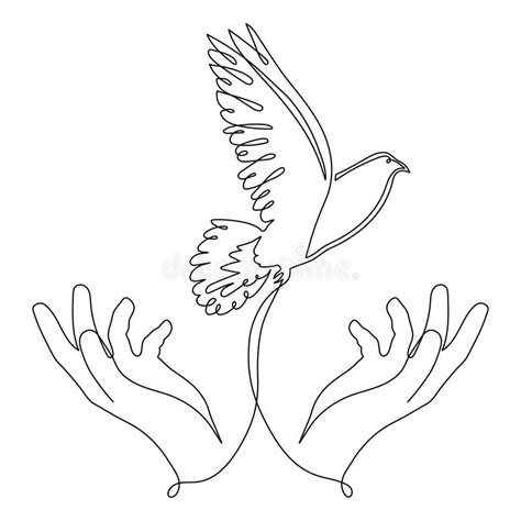 Hands Peace Bird Line Art Stock Illustrations 98 Hands Peace Bird