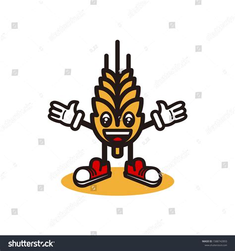 Wheat Cartoon Character Vector Illustration Smiling Stock Vector (Royalty Free) 1588742893 ...