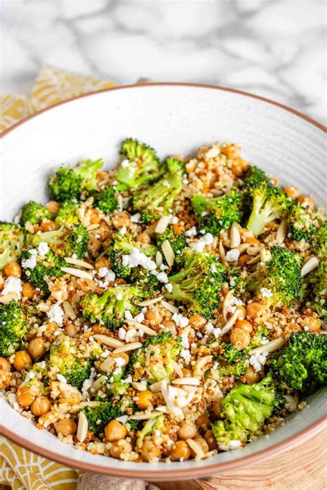 Roasted Broccoli Quinoa Salad With Lemon Dressing My Plant Based Bowl