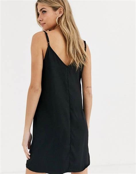 Asos Design Mini Cami Slip Dress In Black Asos Cami Slip Dress Slip Dress Dress