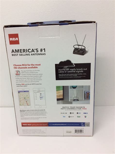 Rca Hdtv Antenna Performance Indoor With 12 Position Fine Tuner Ant121r For Sale Online Ebay