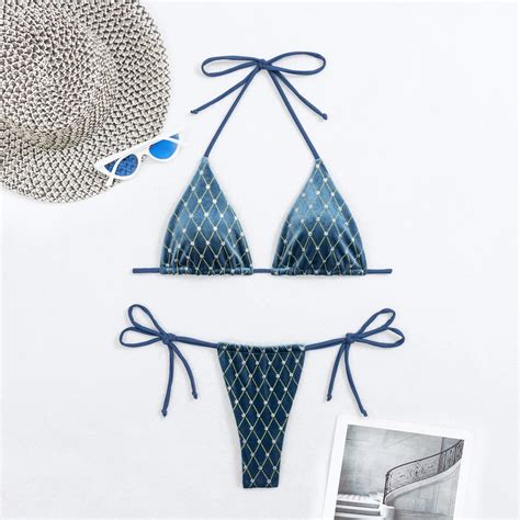 Frauen Badebekleidung 2024 Frauen String Velvet Dreieck Bikini