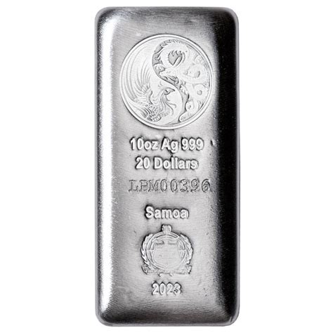 Compare Prices Of 2023 10 Oz Samoa Dragon And Phoenix Silver Coin Bar