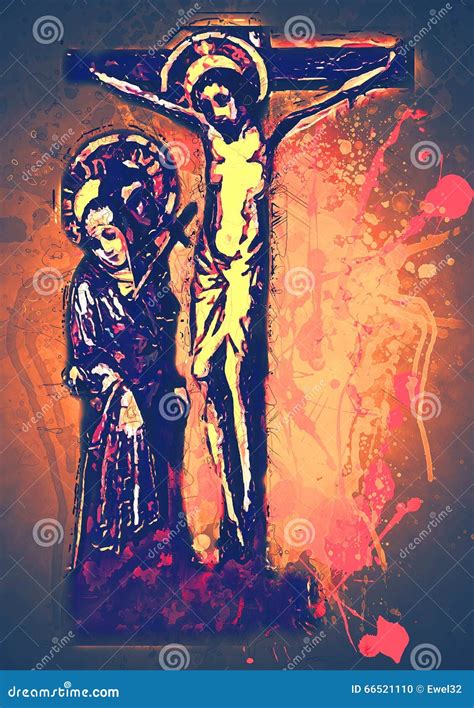 Crucifixion Jesus Christ. Contemporary Art. Stock Illustration ...