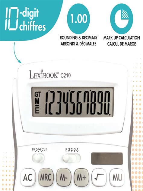 Calculatrice De Bureau 10 Chiffres Avec Écran À Angle Ajustable Et