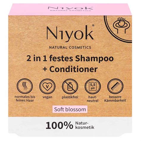 Niyok 2 in 1 festes Shampoo & Conditioner Soft Blossom | Bio-Naturel.de