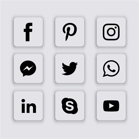 Social Media Icon Set Vector Art At Vecteezy