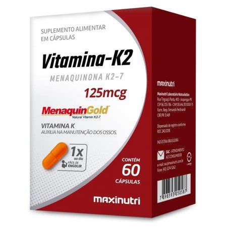 Vitamina K2 Menaquinona Maxinutri 60 Cápsulas App Pharma