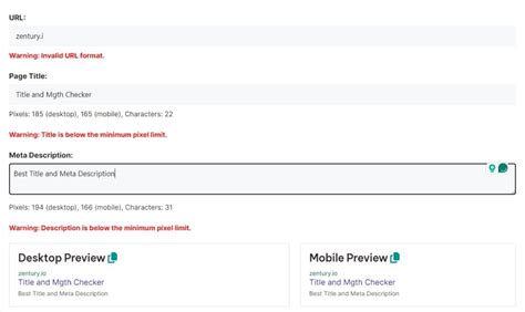 Title And Meta Description Length Checker Zentury