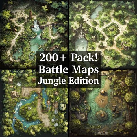 Jungle Battle Maps 200 Pack Bundle Of High Detail Role Playing Maps