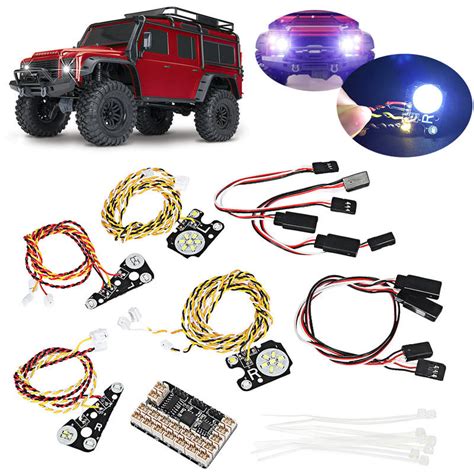 17pcs Led Front Rear Lights Ic Lamp Group Headlight Kit For Traxxas