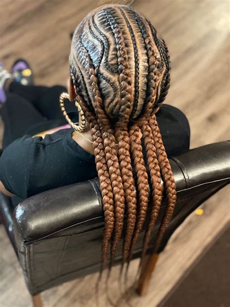 Straight Backs W Designs Braids With Weave Feed In Braids Hairstyles