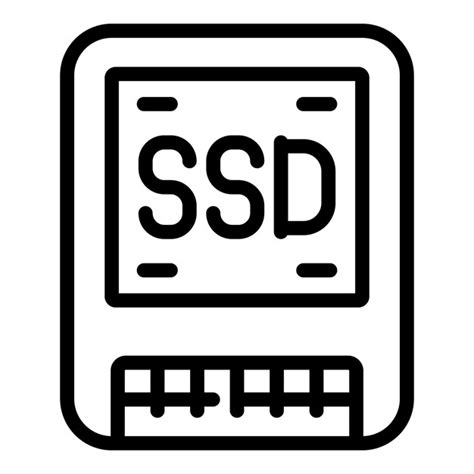 Icono De Tarjeta Ssd Esquema Del Icono De Vector De Tarjeta Ssd Para