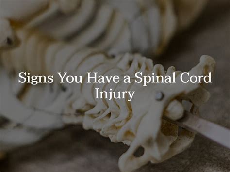 Spinal Cord Injury Symptoms