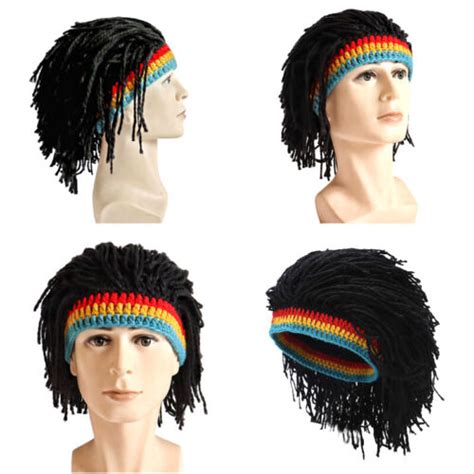 Rasta Wig Beanie Men S Caps Hip Hop Cap Handmade Crochet Winter Warm