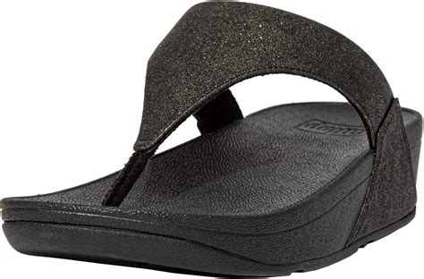 Amazon FitFlop Women S Lulu Shimmer Toe Post Sandal All Black