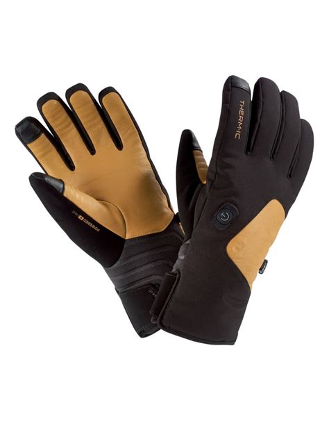 Thermic Powergloves Skilight Black Camel Heated Gloves Snowleader