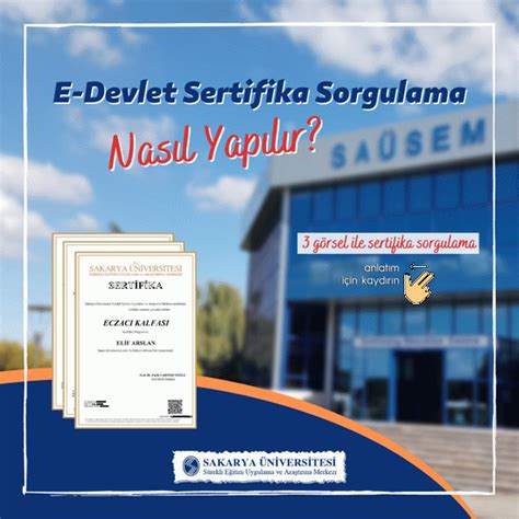 Sakarya Niversitesi Sertifika Sorgulama Nas L Yap L R Medyabar