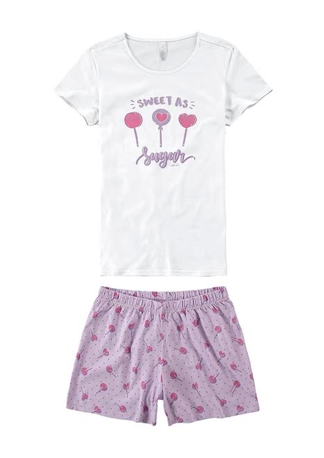 Pijama Feminino Curto Malwee S O Jorge