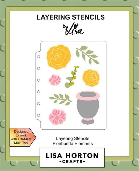 Lisa Horton Crafts Floribunda Elements X Layering Stencil Set