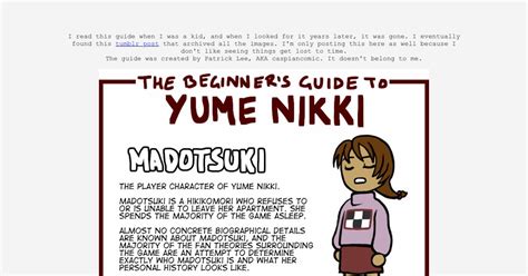 A Beginner S Guide To Yume Nikki