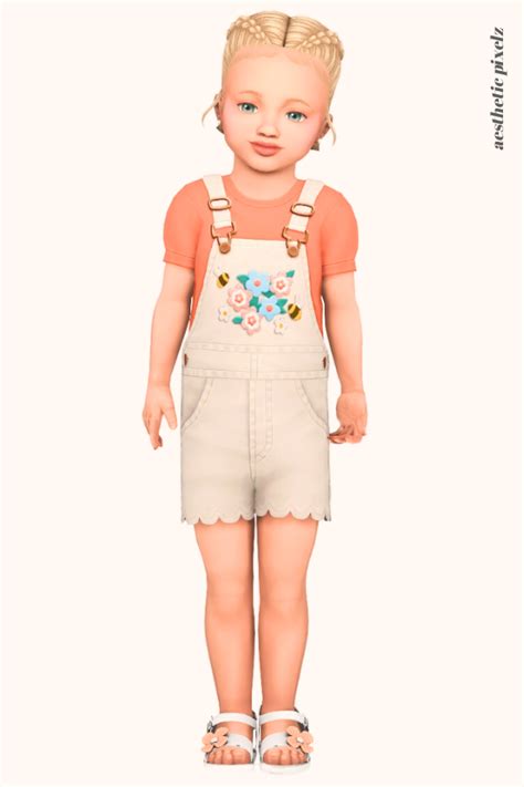 A Sims 4 Toddler Girl Wearing A Toddler Cc Everyday Outfit Sims 4