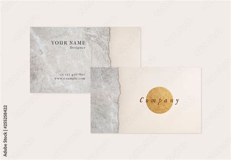 Business Card with Textured and Metallic Background Elements Stock ...