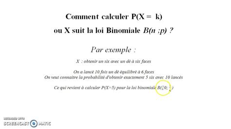 Comment Calculer PX K Ou X Suit La Loi Binomiale Bn P YouTube