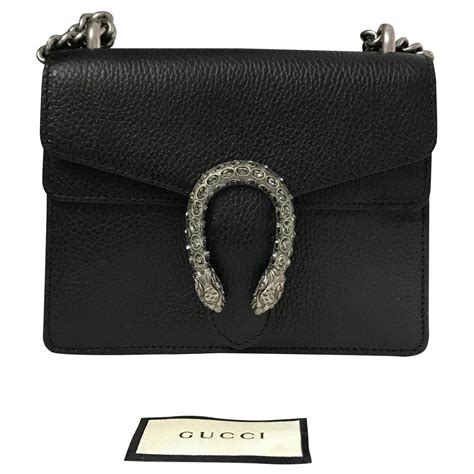 Mini Sac Gucci Dionysus Noir Handbag Cuir Ref 122294 Joli Closet