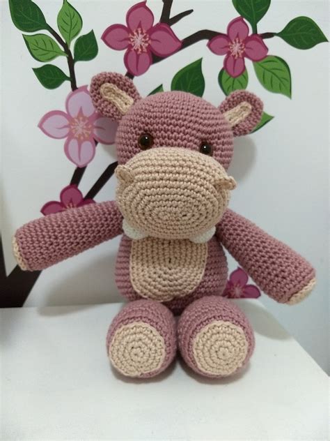 Hipopótamo em crochê Amigurumi Elo7 Produtos Especiais