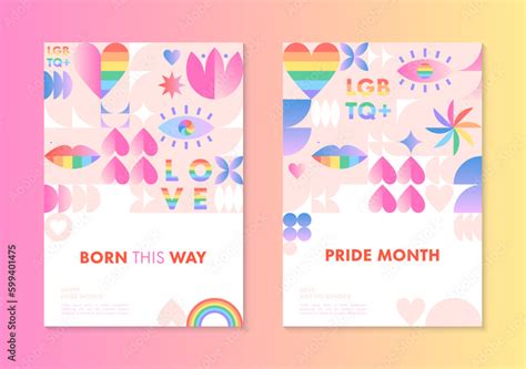 Pride month posters templates.LGBTQ+ community vector illustrations in ...