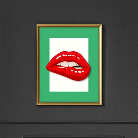 Printable Red Lips Wall Art Retro Pop Art Large Digital Print Etsy