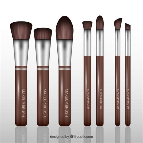 Colección De Brochas De Maquillaje Vector Gratis