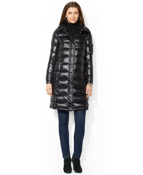 Lyst Lauren By Ralph Lauren Packable Down Puffer Coat In Black