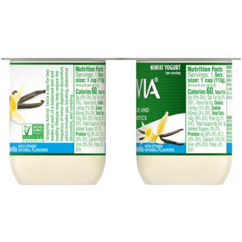 Activia Vanilla Probiotic Nonfat Yogurt Cups, 4 ct / 4 oz - QFC