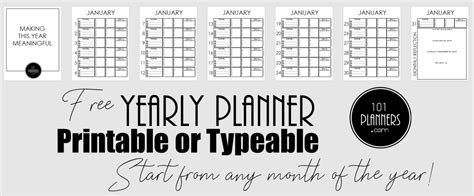 Free Printable Year Planner Download Free Printable Year Planner Png